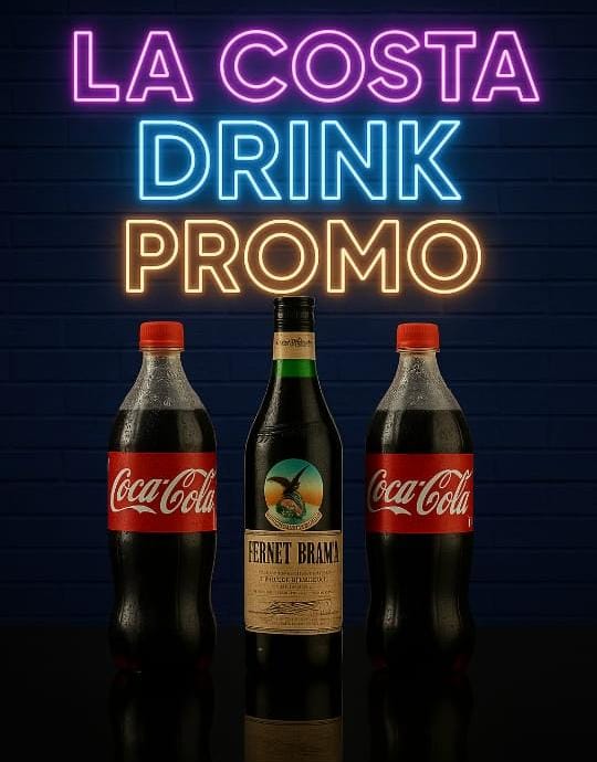 1 Fernet grande + 2 Coca-Cola grandes